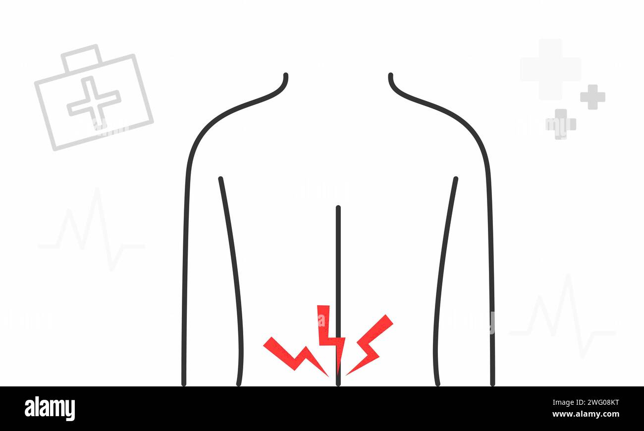 Back pain vector illustration concept Stock Photo - Alamy