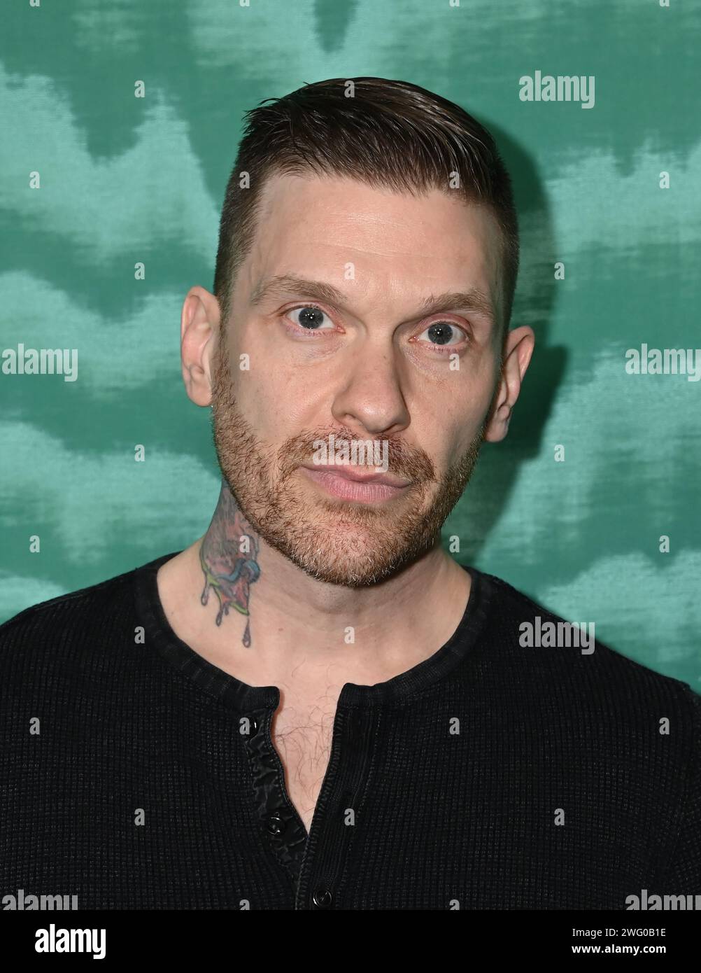 Hollywood, USA. 01st Feb, 2024. Brent Smith, Shinedown arriving at the Warner Music Group Pre
