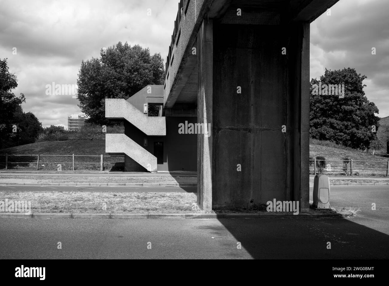 Footbridge over Yarnton Way in Thamesmead SE2 built in 1967 and due to