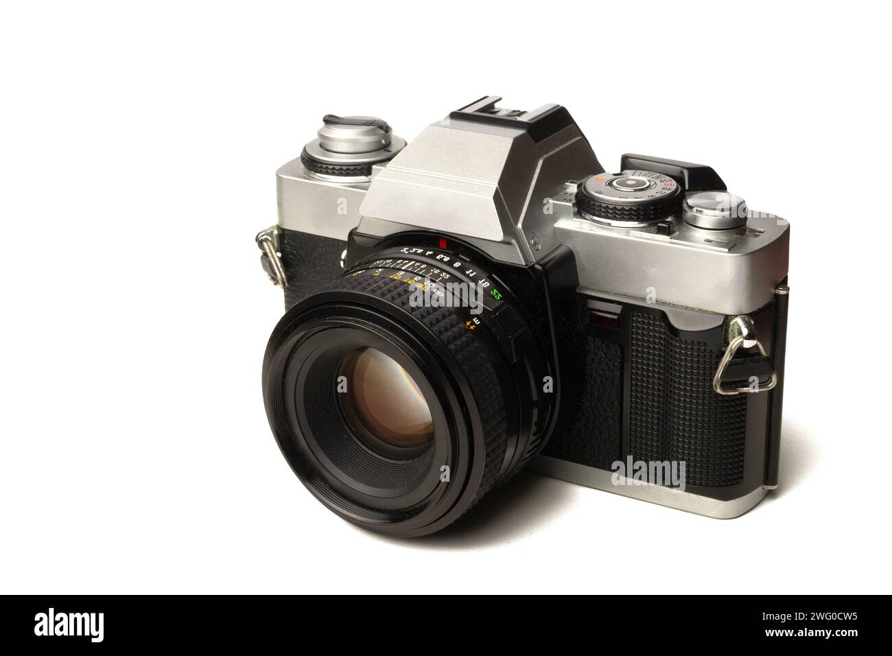 Analog camera isolated on white background Stock Photo - Alamy
