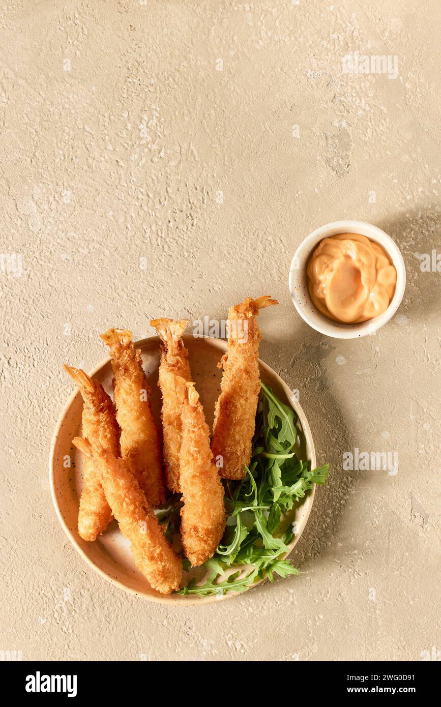 plate of breaded Torpedo shrimps, top view Stock Photo Alamy