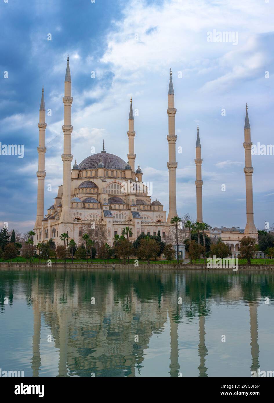 Mosque Adamar Adana, Turkiye - January 25, 2024: The Sabanci Central Mosque in Adana ...