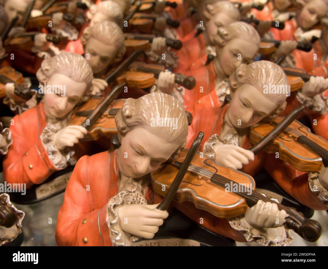 Mozart ceramic souvenirs, Vienna, Austria. Stock Photo
