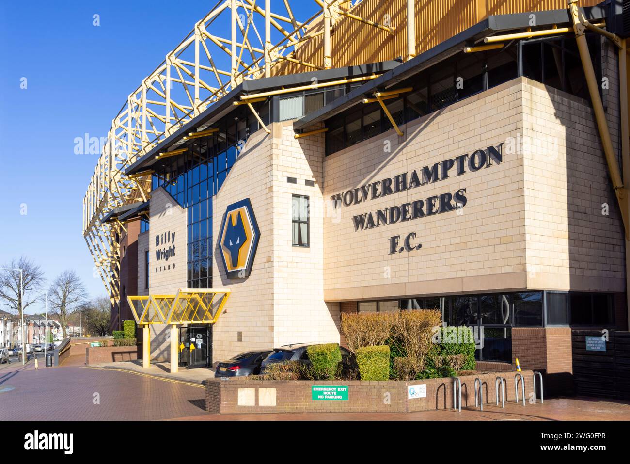Wolverhampton Wanderers Football Club or 'Wolves' Wolverhampton Wanderers stadium in Wolverhampton West Midlands England UK GB Europe wolves fc Stock Photo