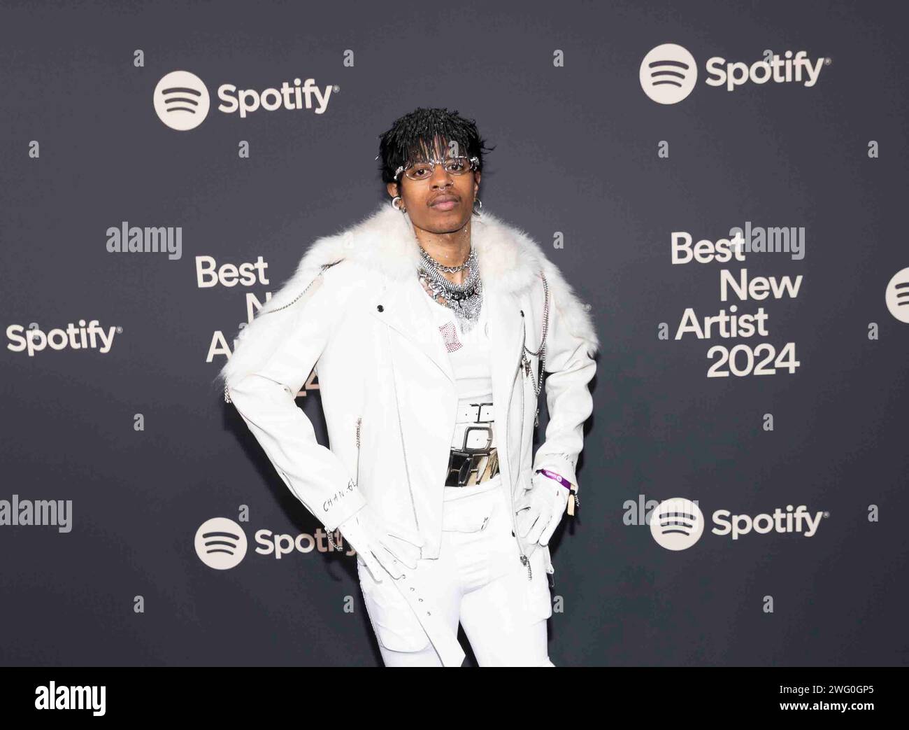Los Angeles, USA. 01st Feb, 2024. Teezo Touchdown attends the arrivals ...