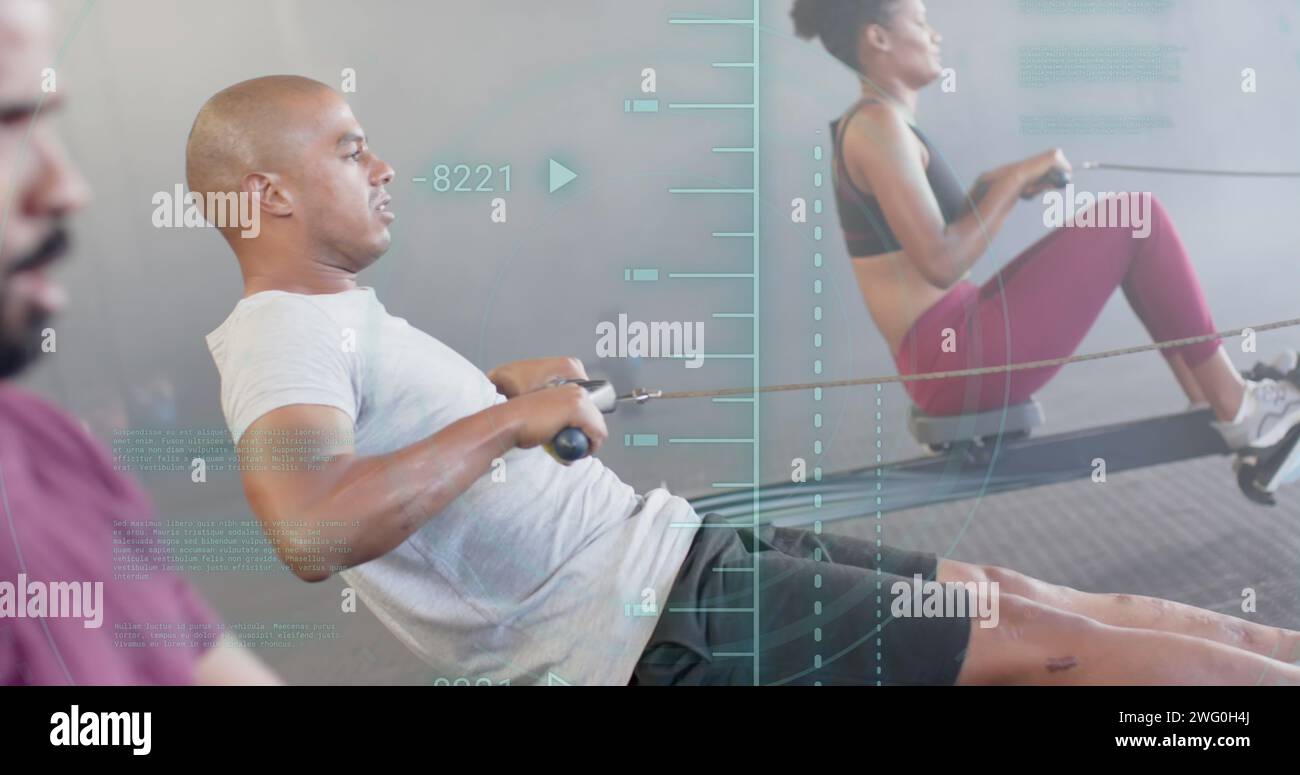 Image of processing data over diverse group training on rowing machines ...