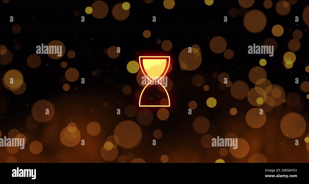 Image of ai data processing over hour glass icon background Stock Photo ...