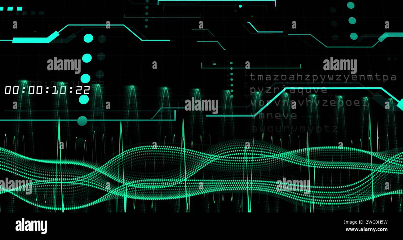 Image of data processing over dark background Stock Photo - Alamy