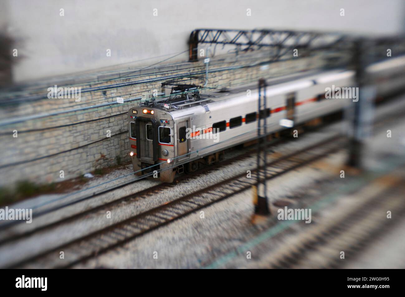 Urban Setting Train Commuter train departing station in an urban setting Stock Photo - Alamy