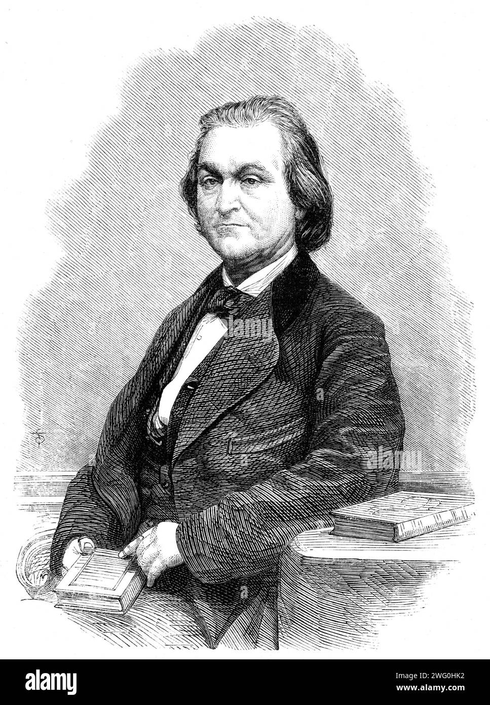 Mr. Yancey, one of the commissioners from the Confederate States of America to the European Courts, 1862. Portrait from a photograph by Mayall. 'Mr. Yancey's chief claim to public notice rests in his early recognition of the ineradicable differences existing between the North and South [USA], and which time, instead of diminishing, extended and strengthened...he predicted that the Union would be dissolved whenever they stood arrayed as sections, the one against the other...In selecting three gentlemen to form a commission to the Powers of Europe to present the claims of the Confederate States Stock Photo