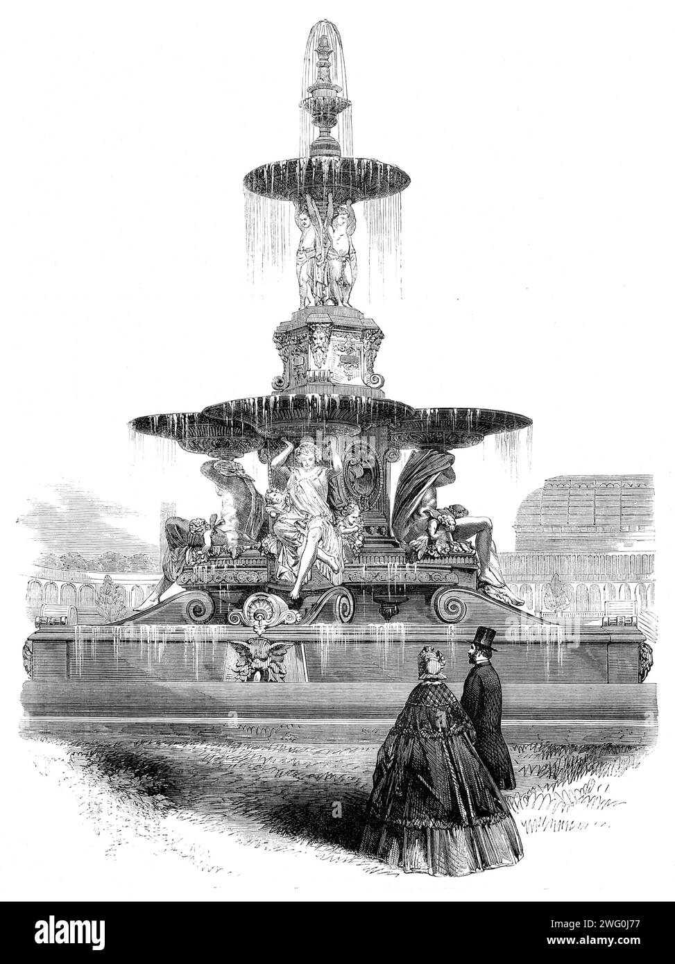 Fountain in the Royal Horticultural Society's Gardens, designed by ...