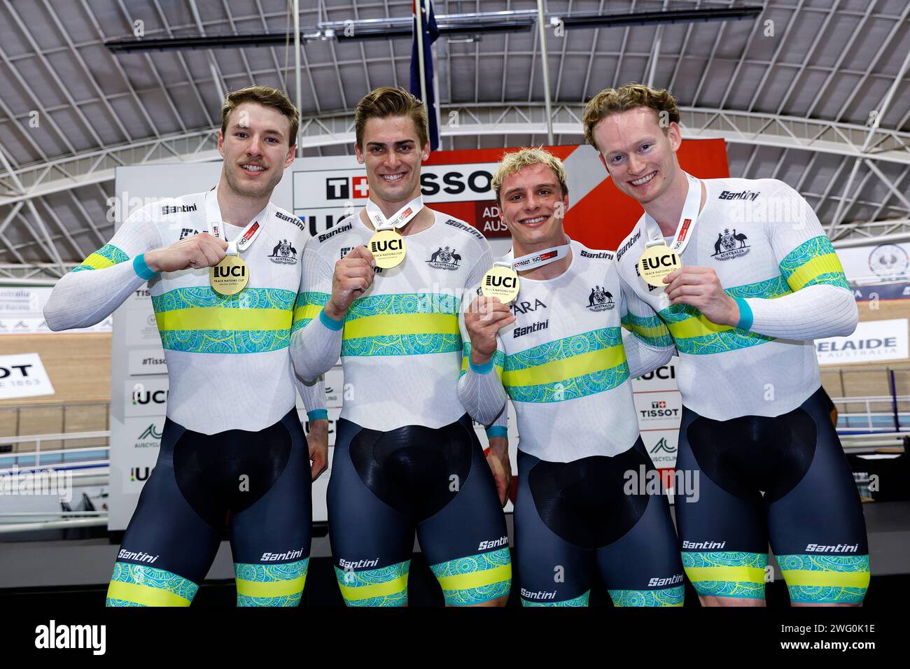 Adelaide, Australia. 31st Jan, 2024. Mens Team Sprint Final. Gold