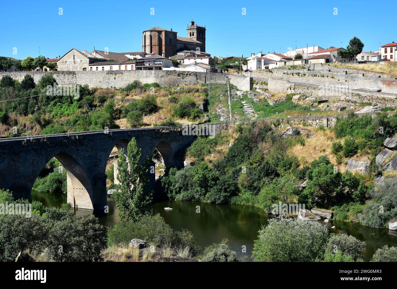 Ledesma and Tormes River. Salamanca province, Castilla y Leon, Spain. Stock Photo