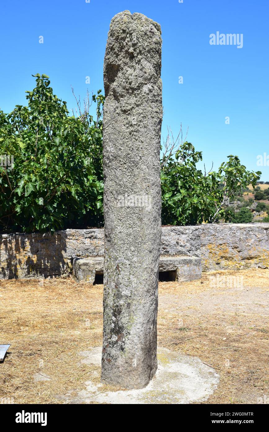 Ledesma, Menhir del Mirador. Salamanca province, Castilla y Leon, Spain. Stock Photo