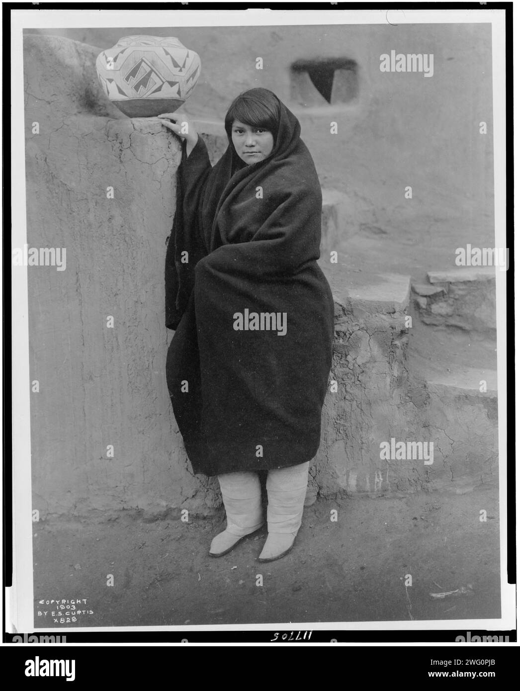 A Zuni belle, c1903. Zuni woman, fulllength portrait, standing, facing