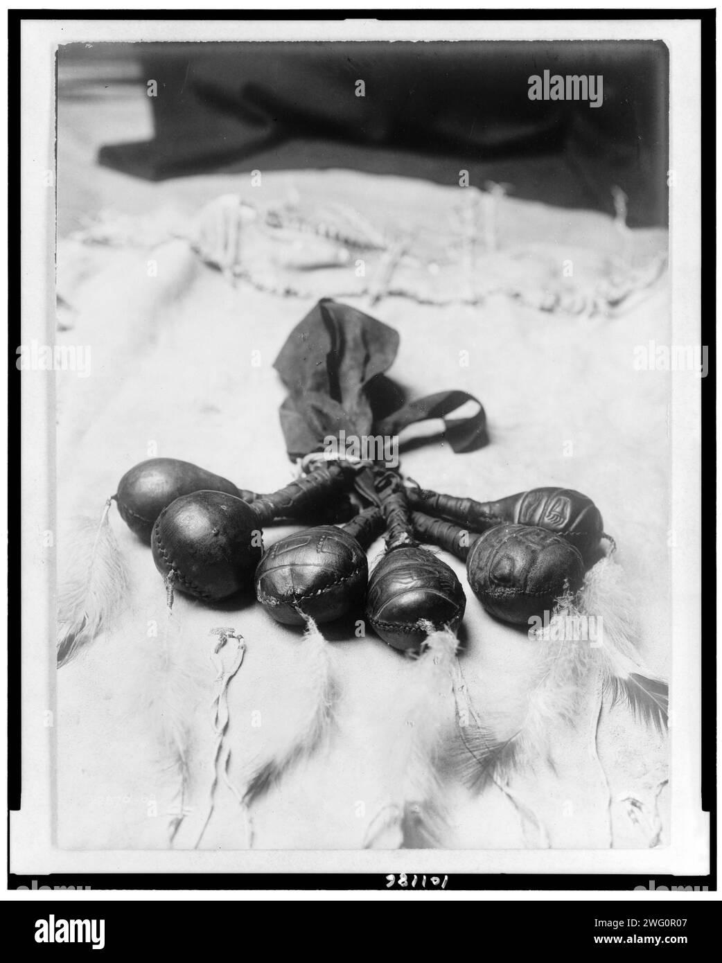 Bear rattles, 1908, c1908. Rattles of Arikara bear medicine men. Stock Photo