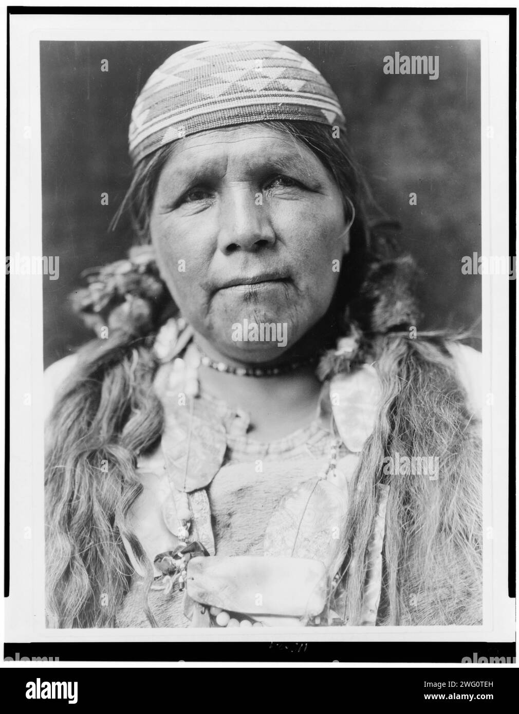 Principal female shaman of the Hupa, c1923. Hupa woman, head-and ...