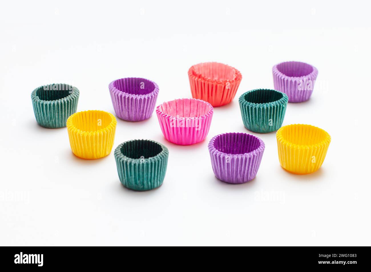 colorful baking cups for cupcakes Stock Photo