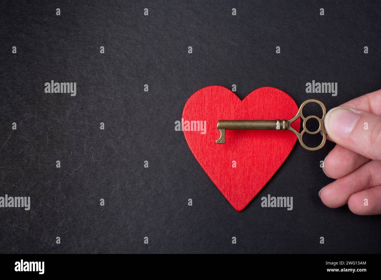 Heart shape icon and a key as love icon and romance concept Stock Photo ...