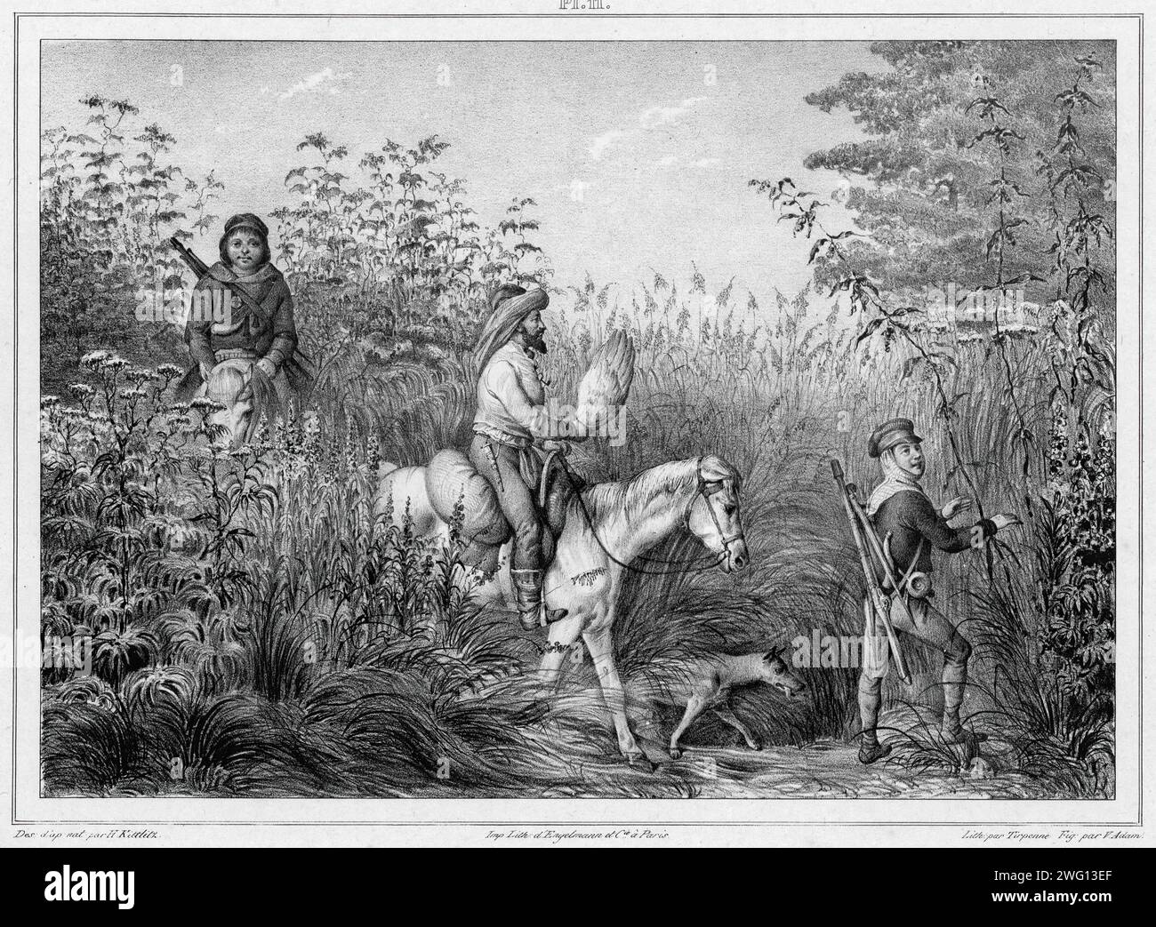 Hunters of Kamchatka, 19th century. One of 65 lithographs that were ...