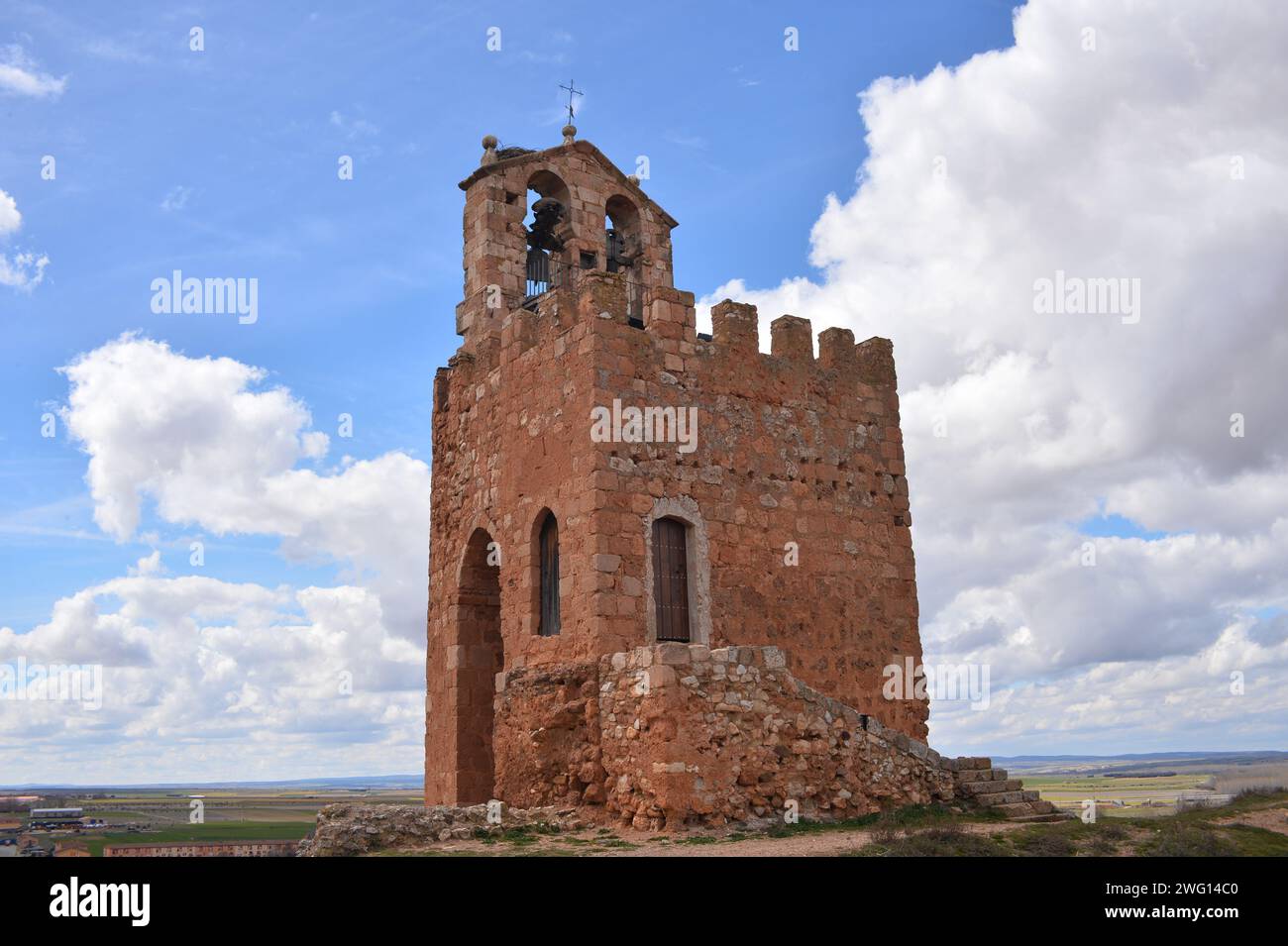 Medieval castle of Ayllon, also known as Torre de La Martina, in the charming town of Ayllon, Spain Stock Photo