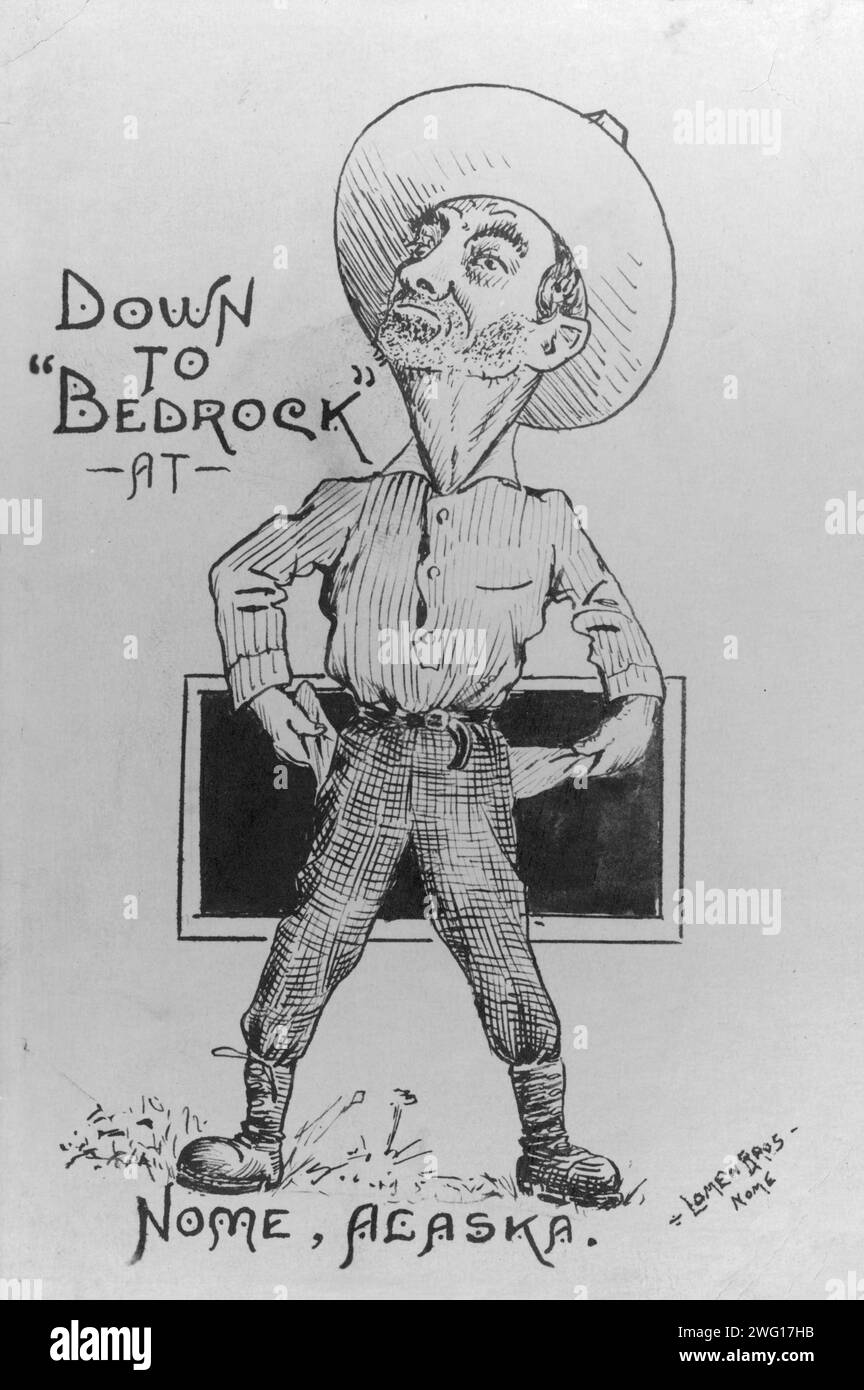 Cartoon of man with empty pockets, between c1900 and c1930 Stock Photo
