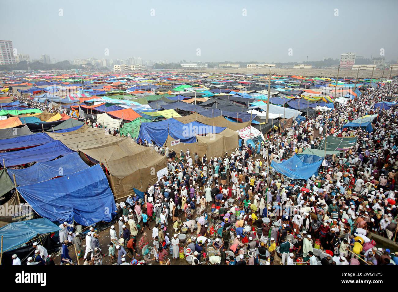 Biswa Ijtema 2024 in Bangladesch Muslims attend Biswa Ijtema , the