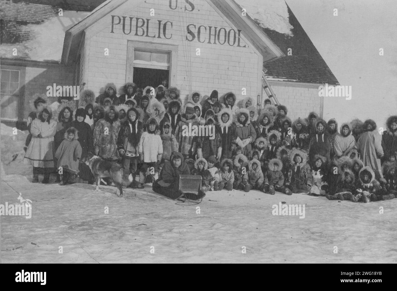 Public school, between c1900 and 1927. Stock Photo