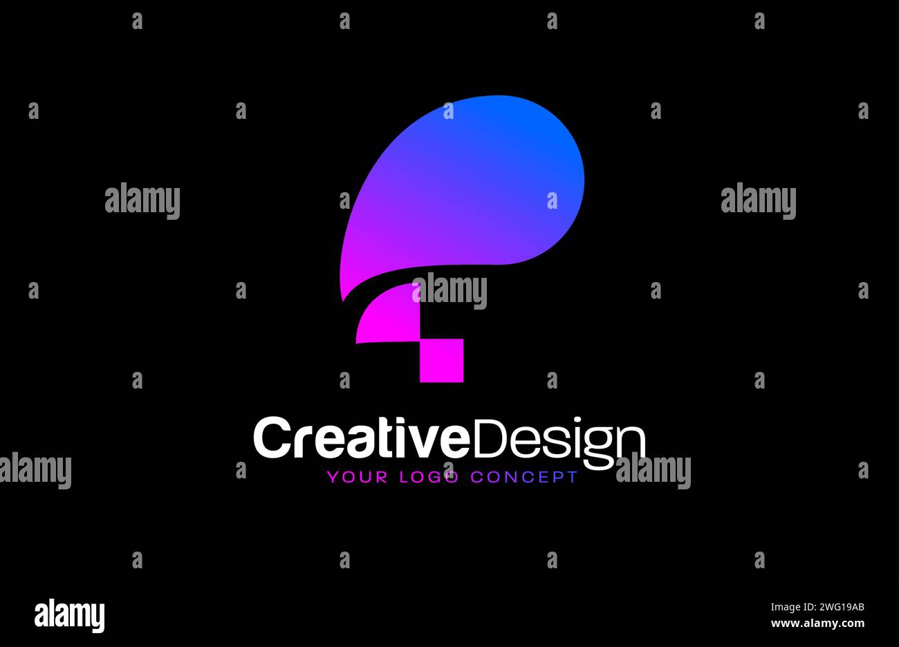 Pixel Concept P letter logo design with red and blue colors and modern ...