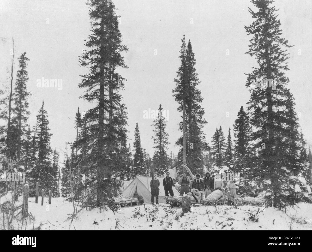 Camp north of the Arctic Circle, between c1900 and c1930 Stock Photo