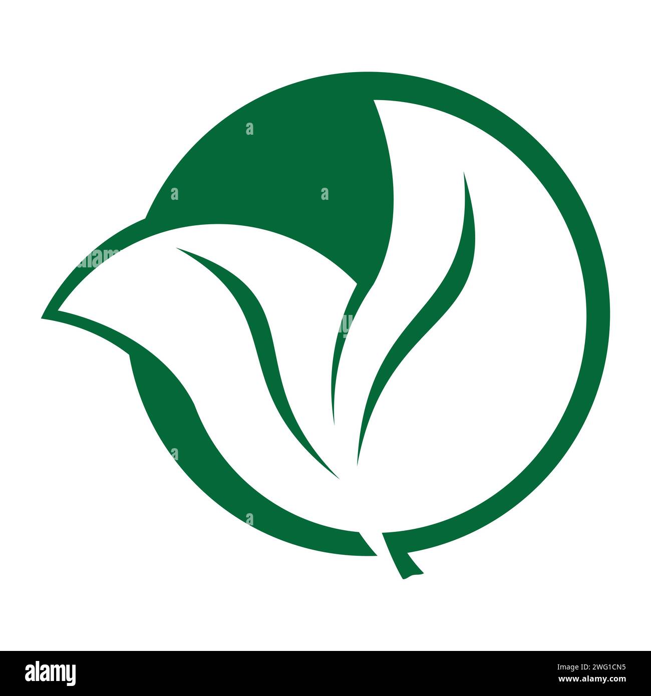 Green leaf vector logo design illustration Stock Vector Image & Art - Alamy