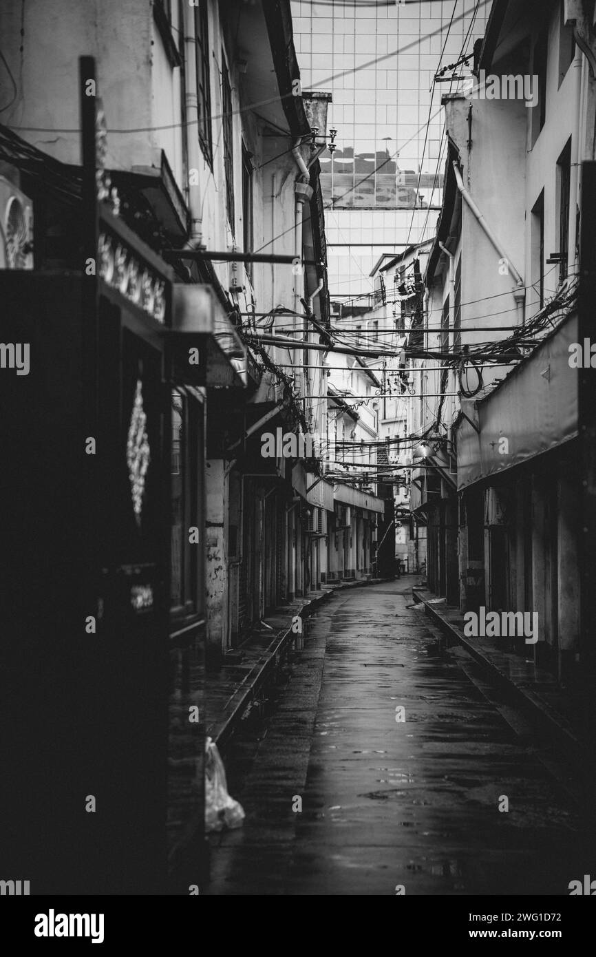 Alley in Shanghai, China Stock Photo