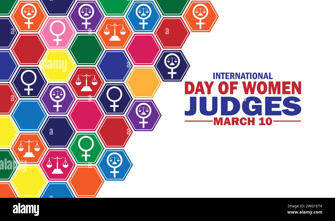 International Day of Women Judges Vector Template Design Illustration. March 10. Suitable for greeting card, poster and banner Stock Vector