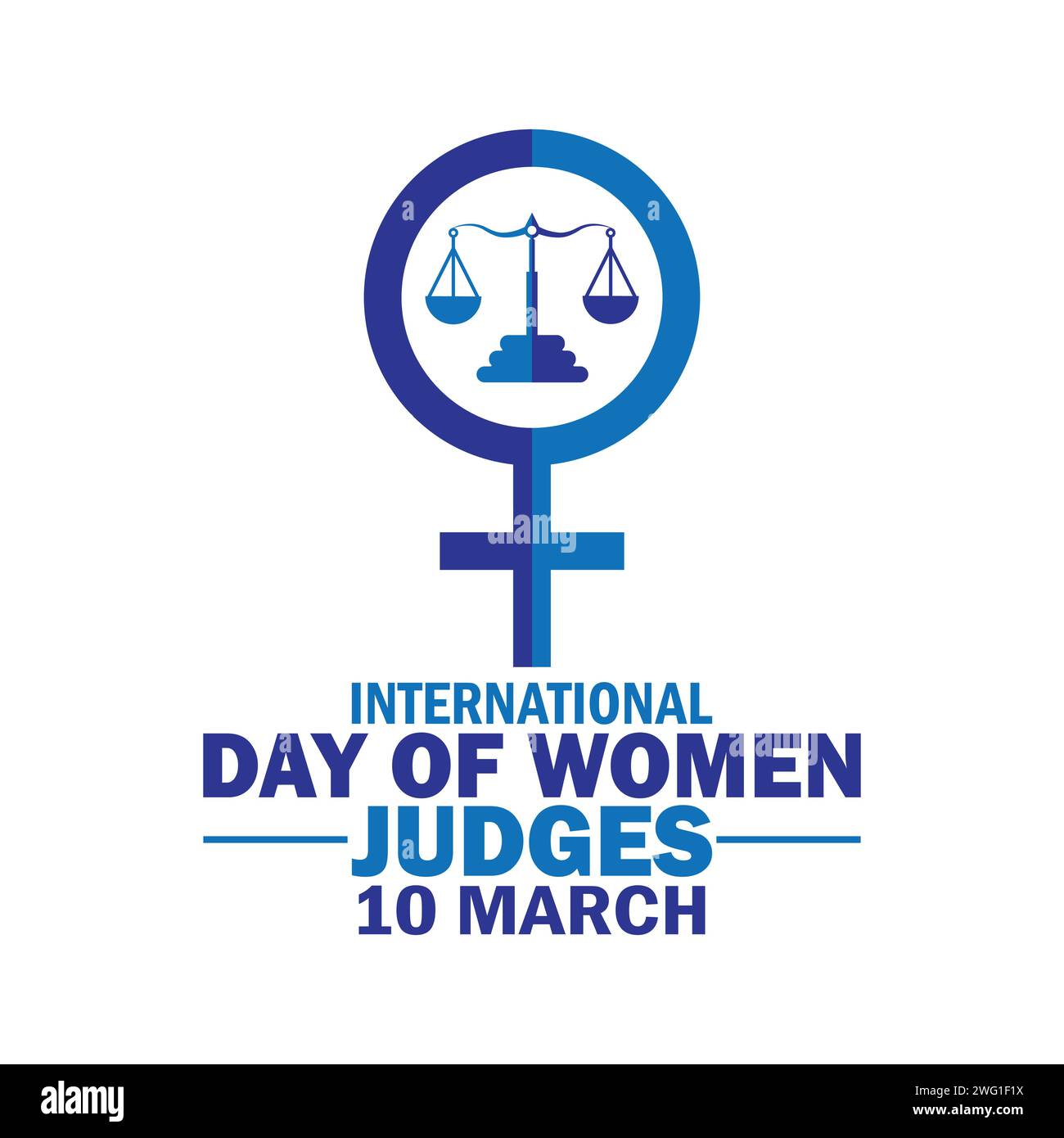 International Day of Women Judges Vector Illustration. 10 March. Suitable for greeting card, poster and banner. Stock Vector