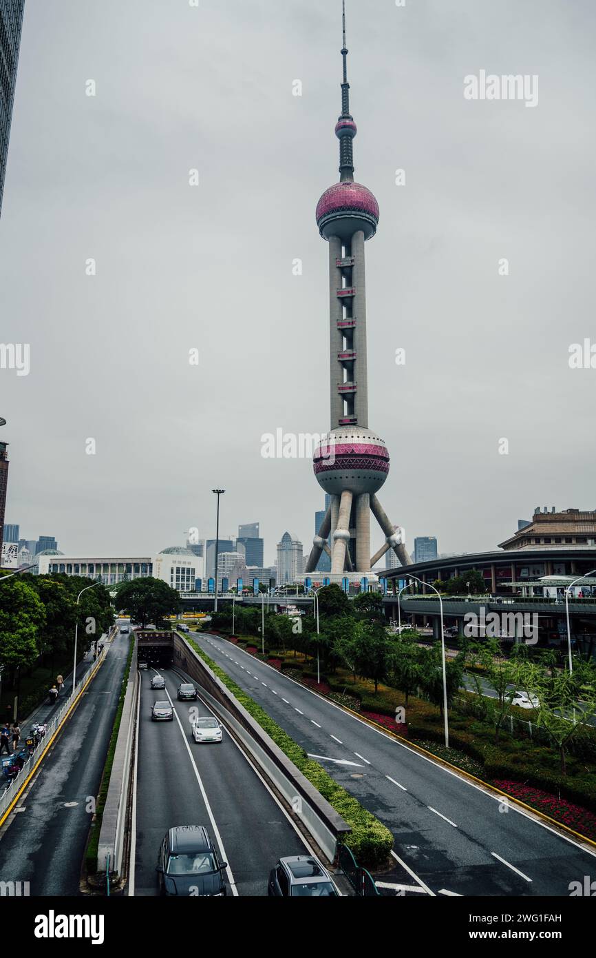 Oriental Pearl TV Tower at Shanghai Stock Photo