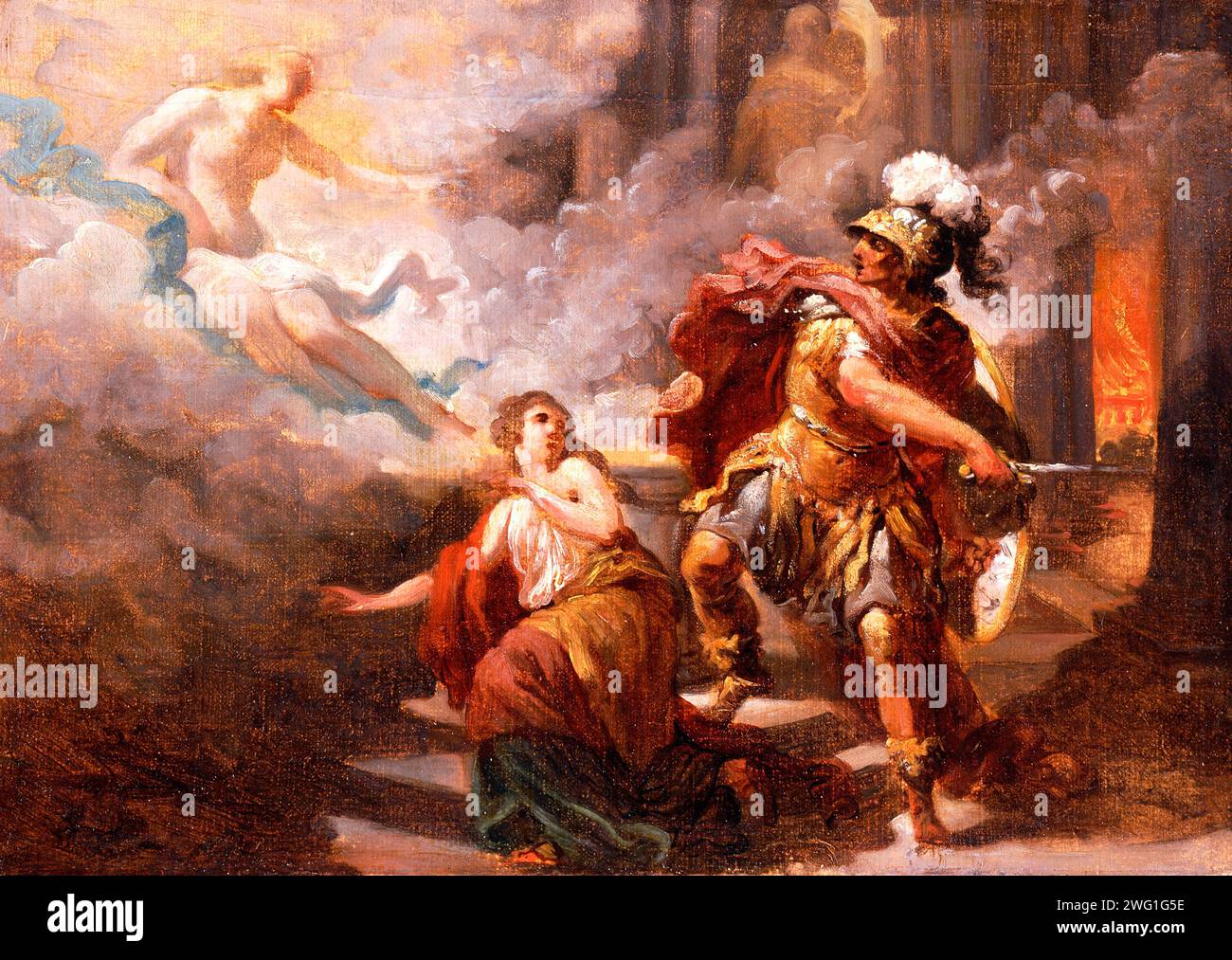 Helen Saved by Venus from the Wrath of Aeneas, 1779. Stock Photo
