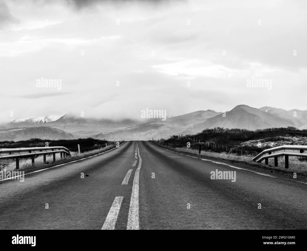 Dramatic city and mountain view Black and White Stock Photos & Images ...