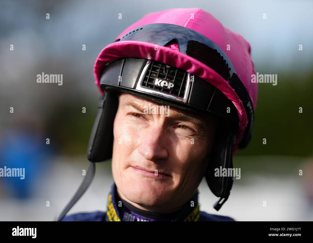 Jockey Daniel Muscutt at Lingfield Park Racecourse, Surrey. Picture ...