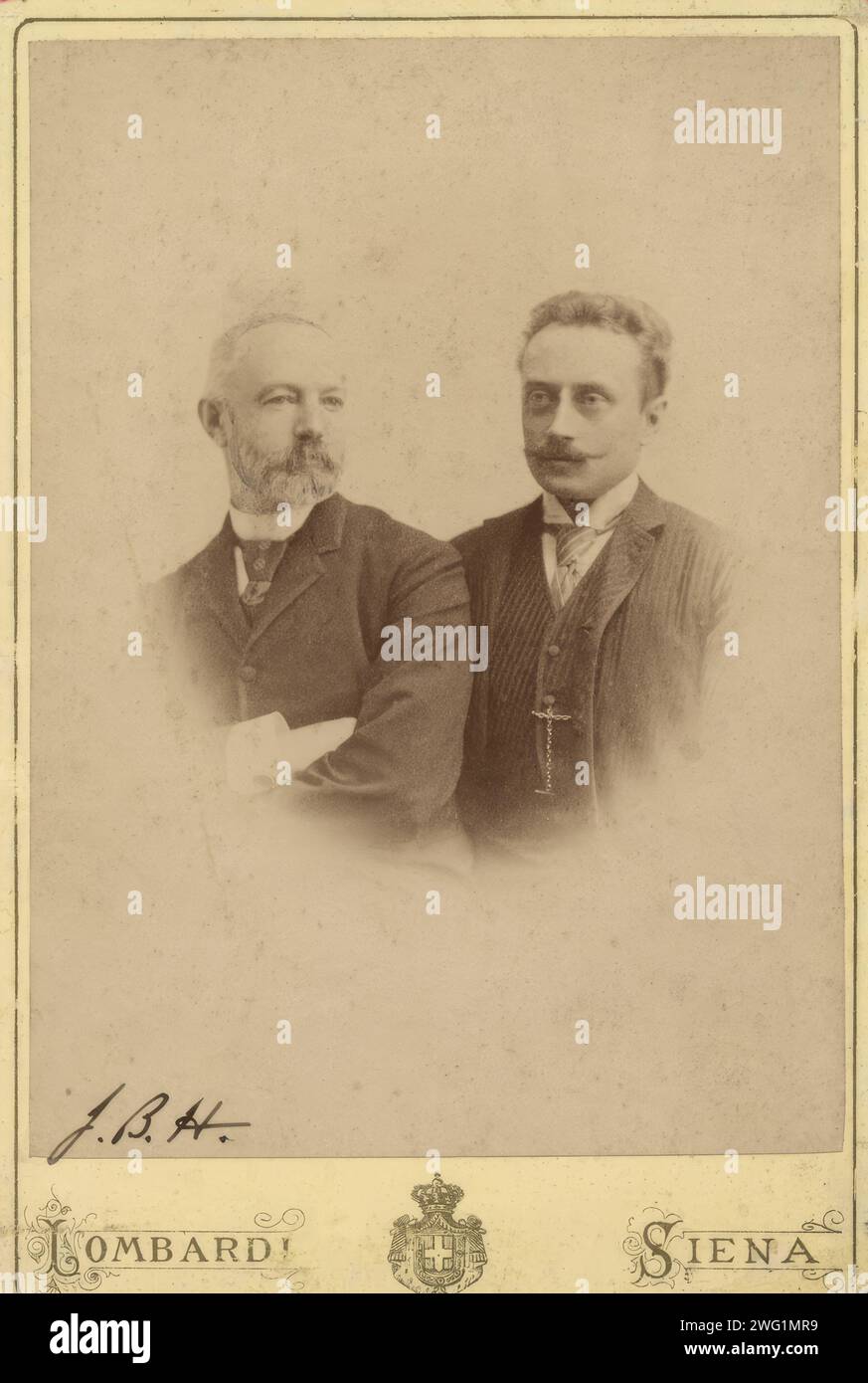 Business card portrait - John B. How and Claes Lagergren, 1889. Stock Photo