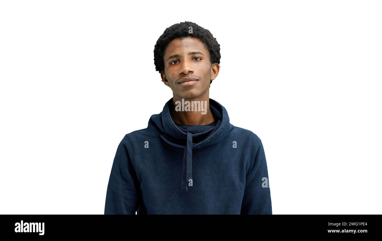 Man, close-up, on a white background Stock Photo