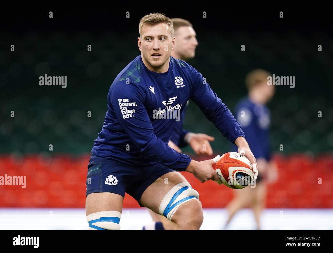 Scotland's Matt Fagerson during a team run at the Principality Stadium