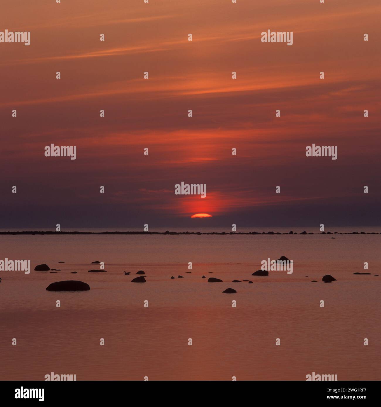 Sunrise at the Baltic Sea Stock Photo
