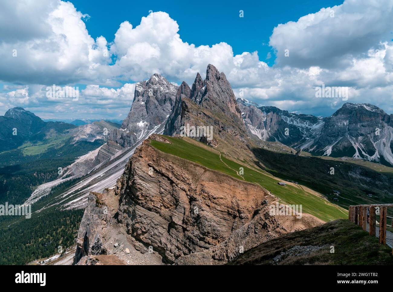 Breathtaking View of the Rugged Peaks of Seceda in the Dolomites under ...