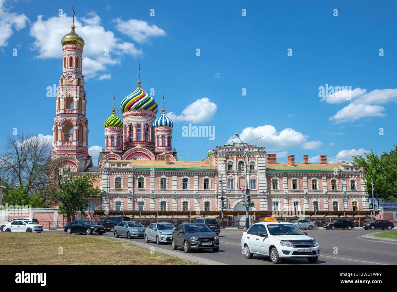 TAMBOV, RUSSIA - JUNE 03, 2023: Voznesensky Convent in the urban landscape. Tambov, Russia Stock Photo