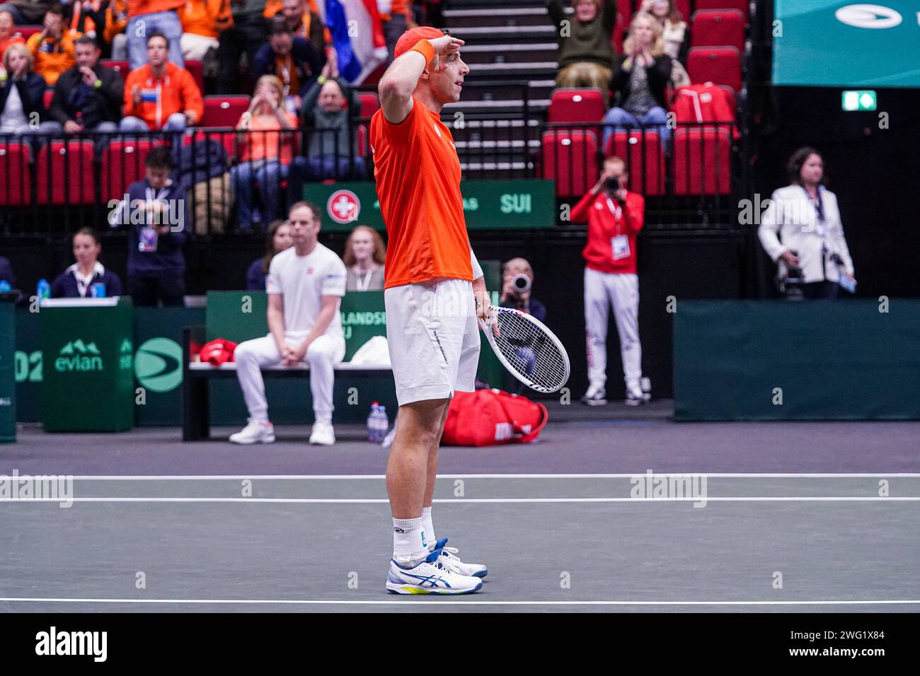 GRONINGEN, NETHERLANDS FEBRUARY 2 Tallon Griekspoor of The Netherlands celebrates the win
