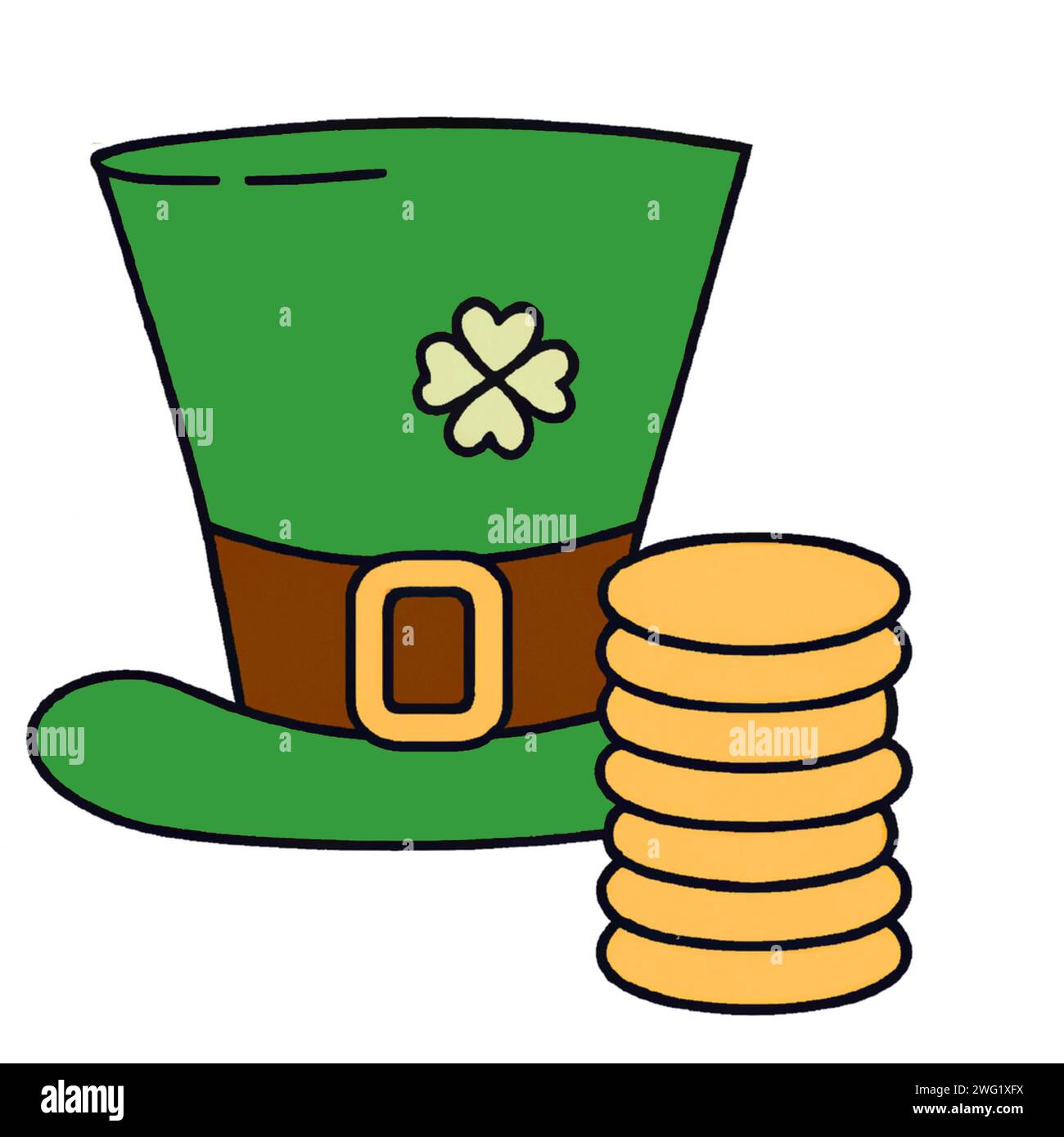 St Patrick's Day Logo Icon Line art Stock Photo