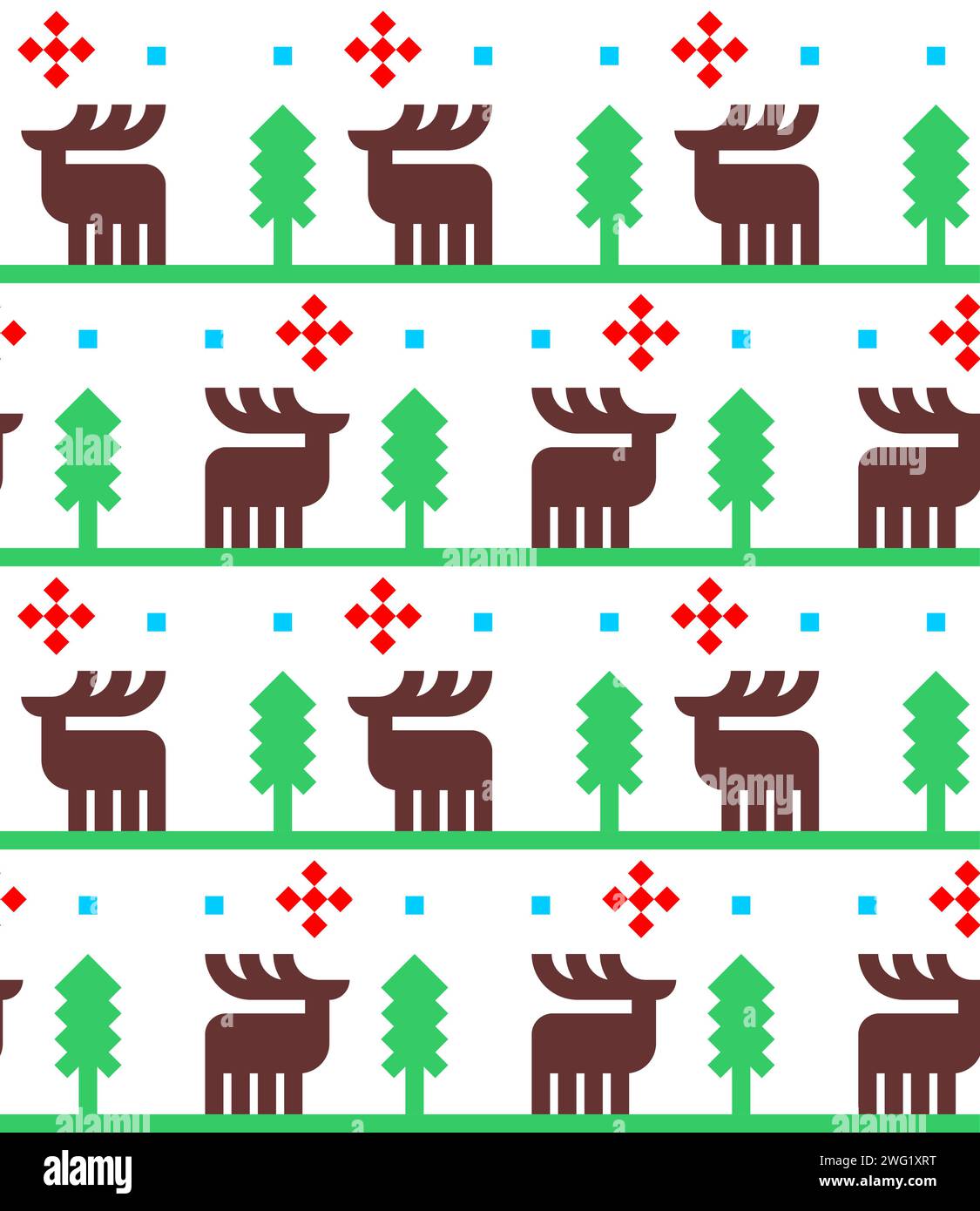 Deer ethnographic pattern seamless. Elk ethnographical background. texture Northern peoples and cultures Stock Vector