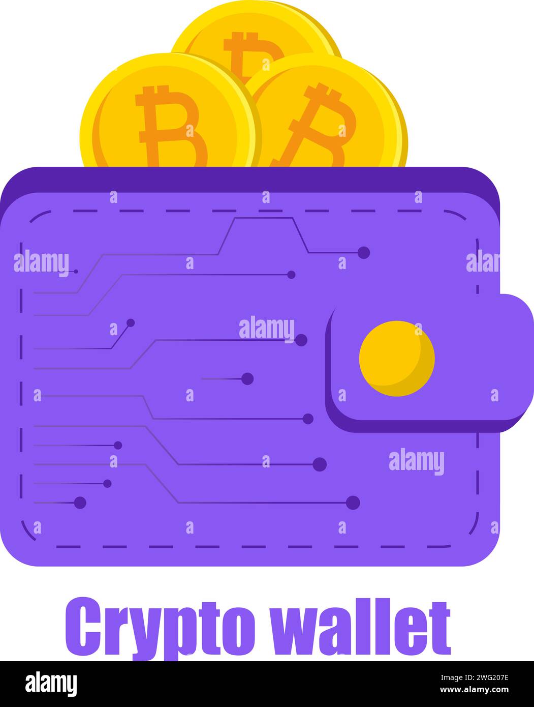 Crypto currency wallet, flat vector illustration. Digital wallet with  Bitcoin and Ethereum coins Stock Vector Image & Art - Alamy