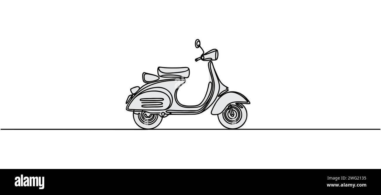 One continuous line drawing of a motorcycle Stock Vector Image & Art ...