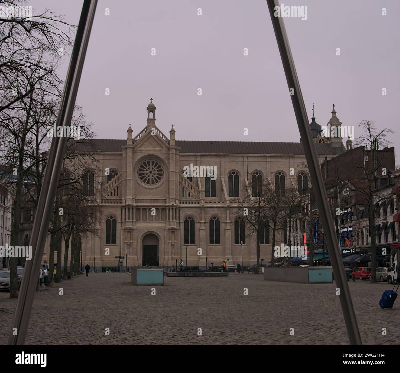 Brussels, Belgium. 2nd Feb, 2024. Saint Catherine's Church. Belgian Church. Historical monument. Combining Gothic, Renaissance and Baroque style Stock Photo